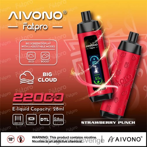 Vape Kit Wholesale - Aivono Fatpro 22 000 jordgubbspunsch 0J0HX8