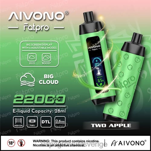 Vape Wholesale Sverige - Aivono Fatpro 22 000 två äpplen 0J0HX1