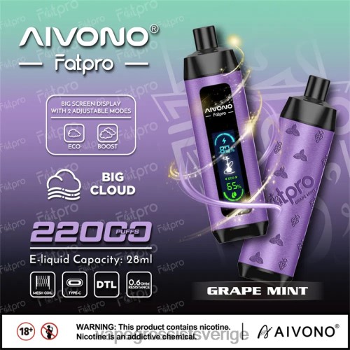 Vape Wholesale Sweden - Aivono Fatpro 22 000 druvmynta 0J0HX2