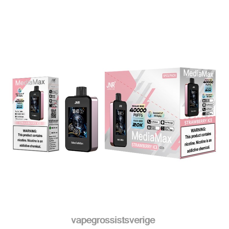 Hhc Vape Grossist - JNR MediaMax 40k puff 00LRR17 jordgubbsis